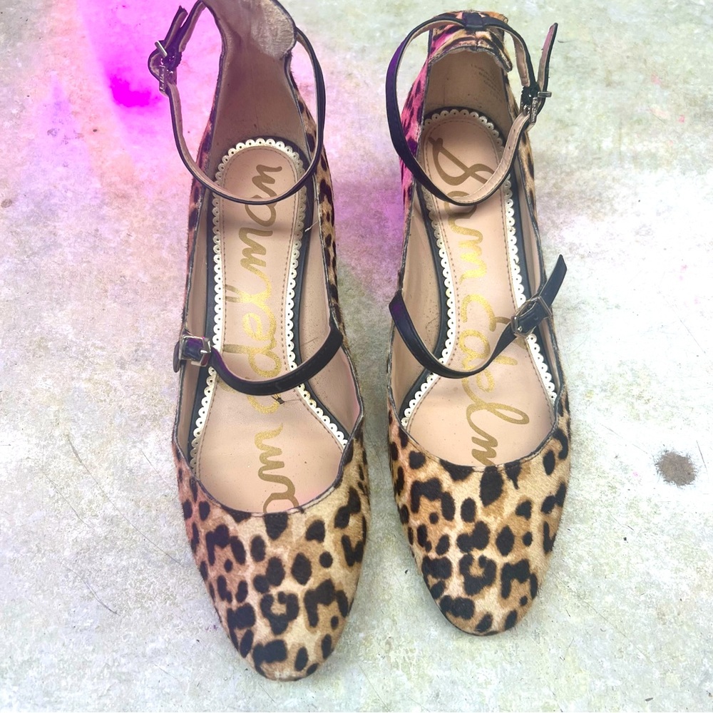Sam Edelman Lulie Animal (leopard) Print Mary Jane Sandals sIze: 8